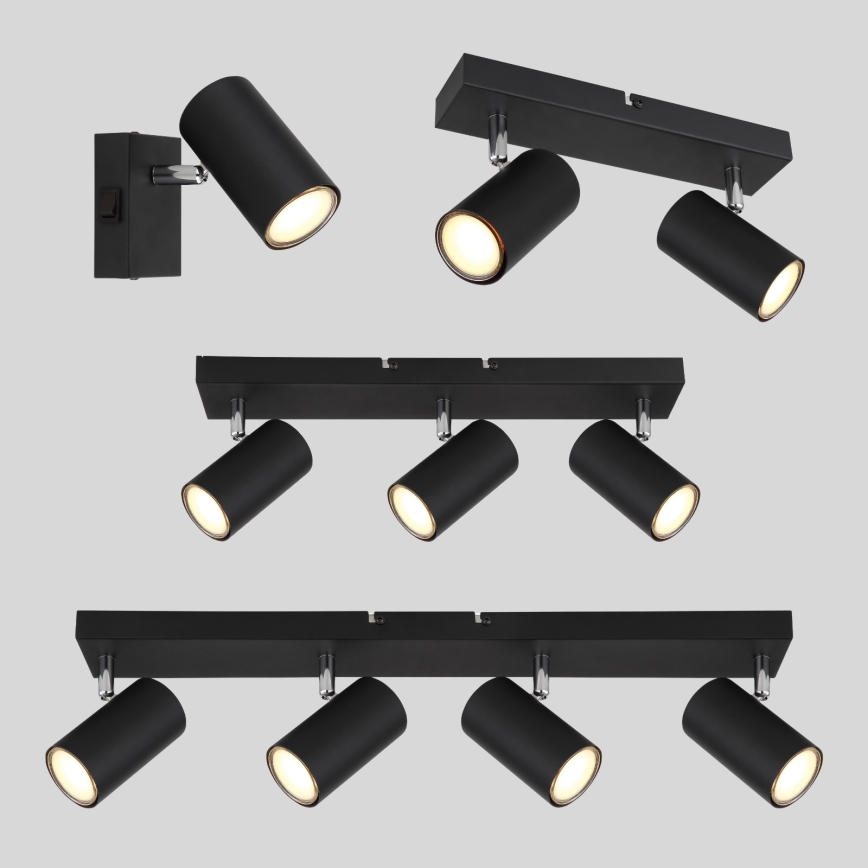 Spot 3xGU10/35W/230V neagră Globo