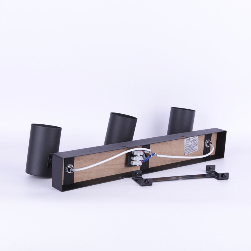 Spot 3xGU10/35W/230V negru/maro Globo