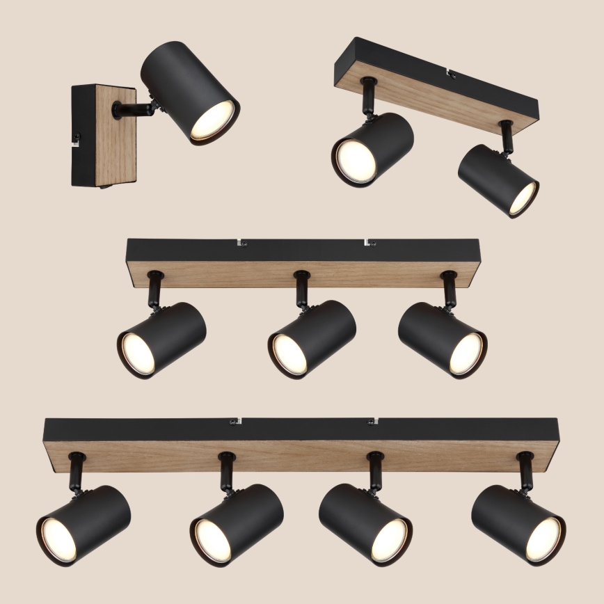 Spot 3xGU10/35W/230V negru/maro Globo