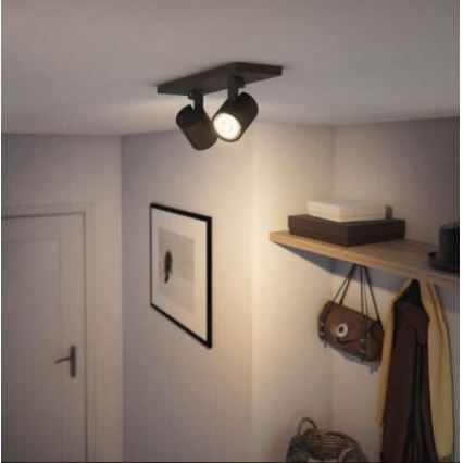 Spot RUNNER 2xGU10/20W/230V negru Philips