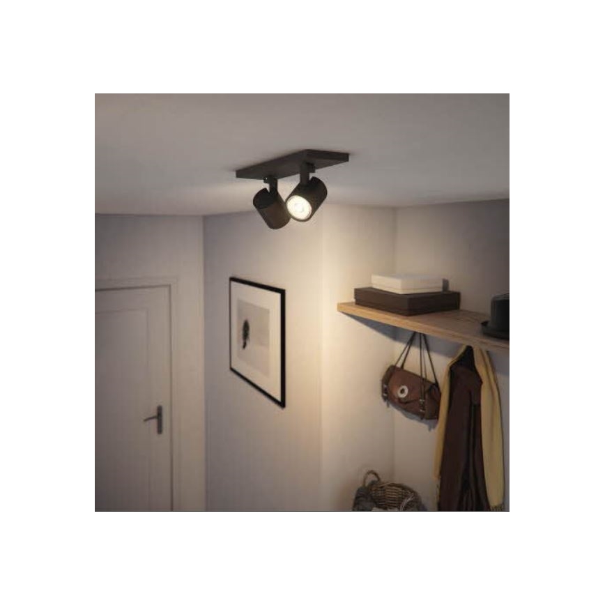 Spot RUNNER 2xGU10/20W/230V negru Philips
