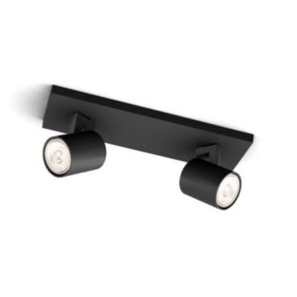 Spot RUNNER 2xGU10/20W/230V negru Philips