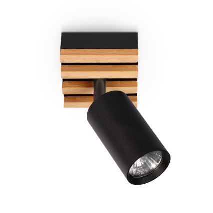 Spot SELE WOOD ACOUSTIC 1xGU10/30W/230V negru/lemn - Brilagi