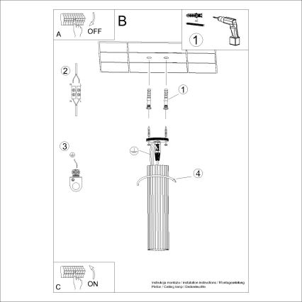 Spot KARBON 1xGU10/10W/230V 30 cm negru