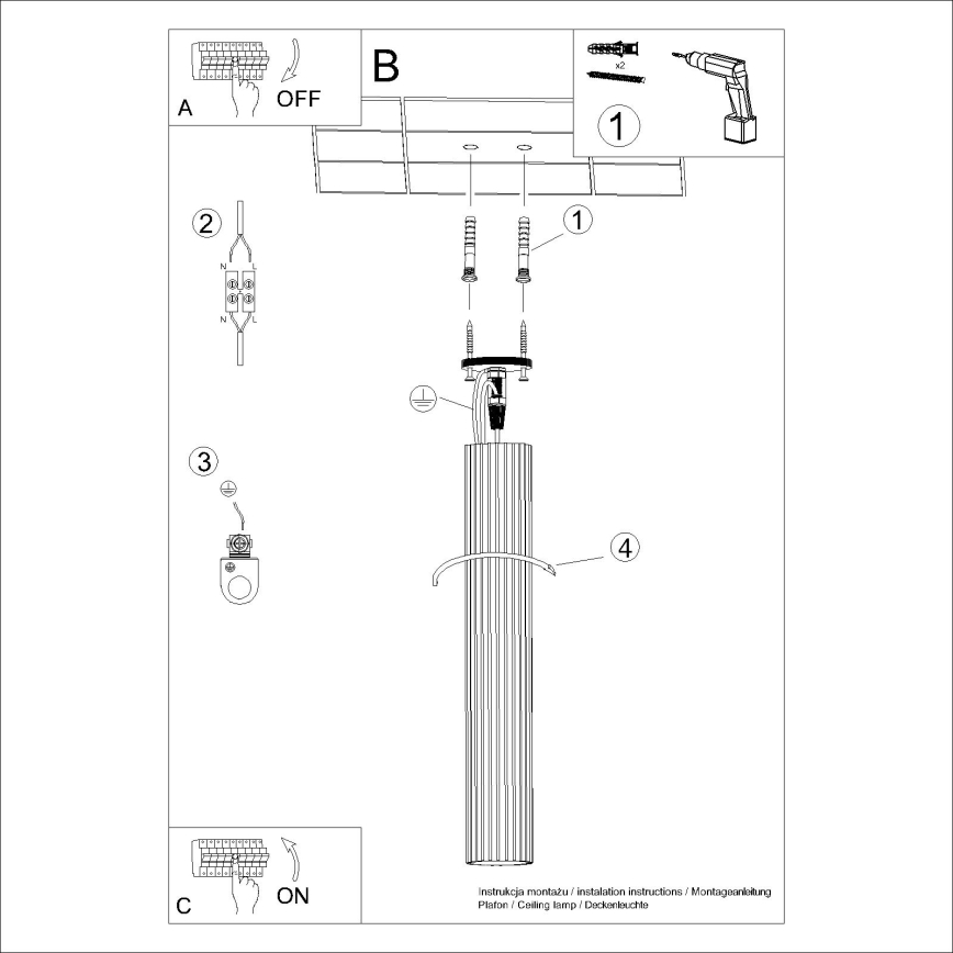 Spot KARBON 1xGU10/10W/230V 60 cm crem