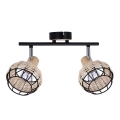 Spot TAJGA 2xE14/40W/230V ratan/negru
