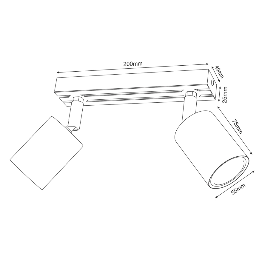 Spot TERRA 2xGU10/8W/230V alb
