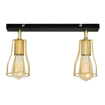 Spot TUBE 2xE27/15W/230V auriu/negru