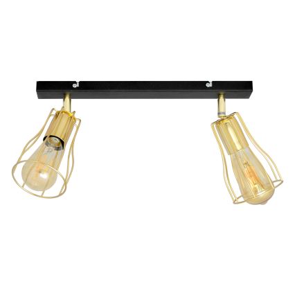Spot TUBE 2xE27/15W/230V auriu/negru