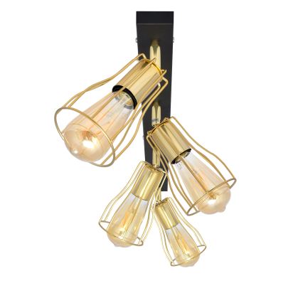 Spot TUBE 4xE27/15W/230V auriu/negru