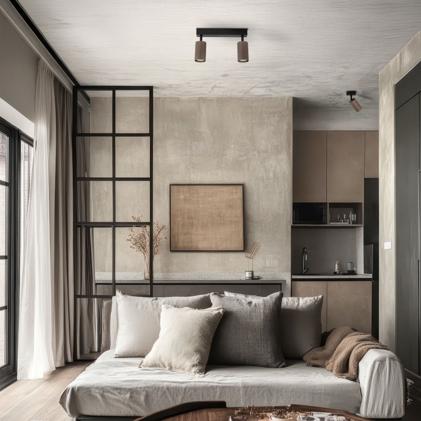 Spot TUNE 2xGU10/10W/230V negru/maro