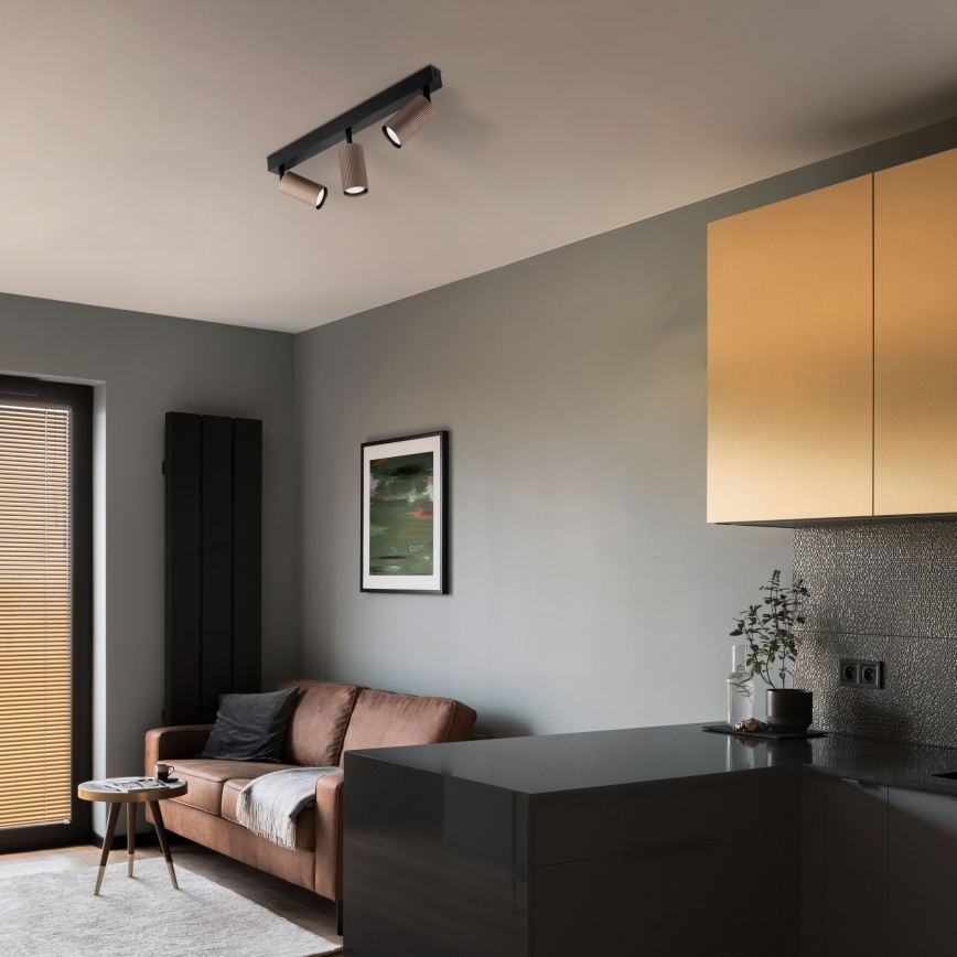 Spot TUNE 3xGU10/10W/230V negru/maro