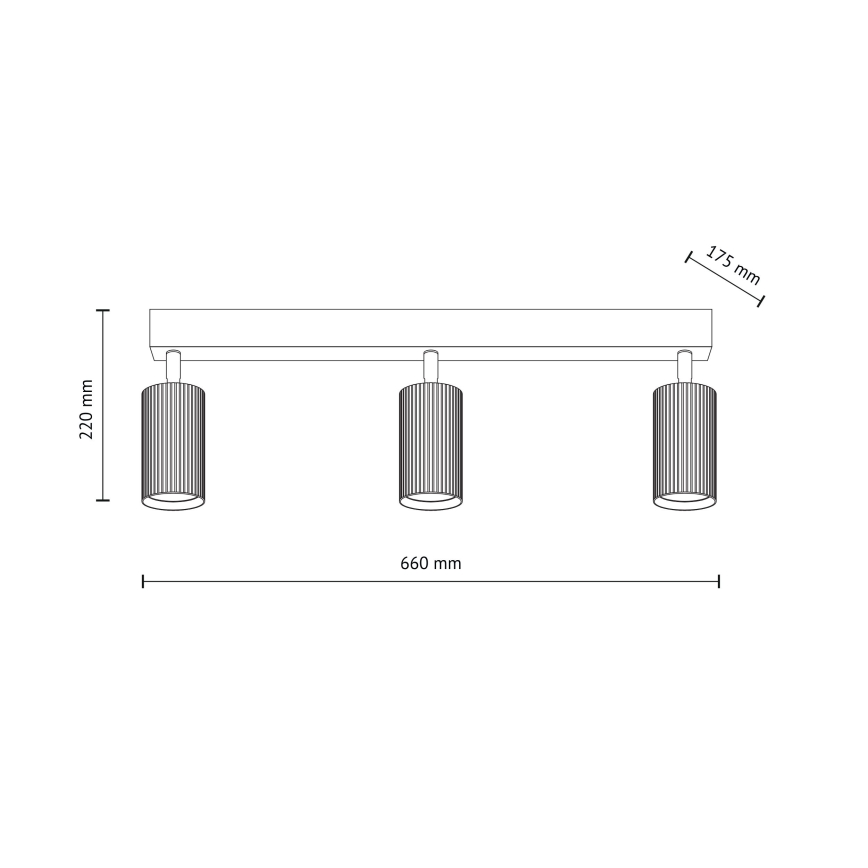 Spot TUNE 3xGU10/10W/230V negru/maro