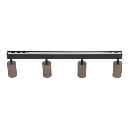 Spot TUNE, 4x GU10/10W/230V, negru/maro