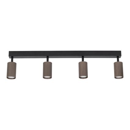 Spot TUNE, 4x GU10/10W/230V, negru/maro