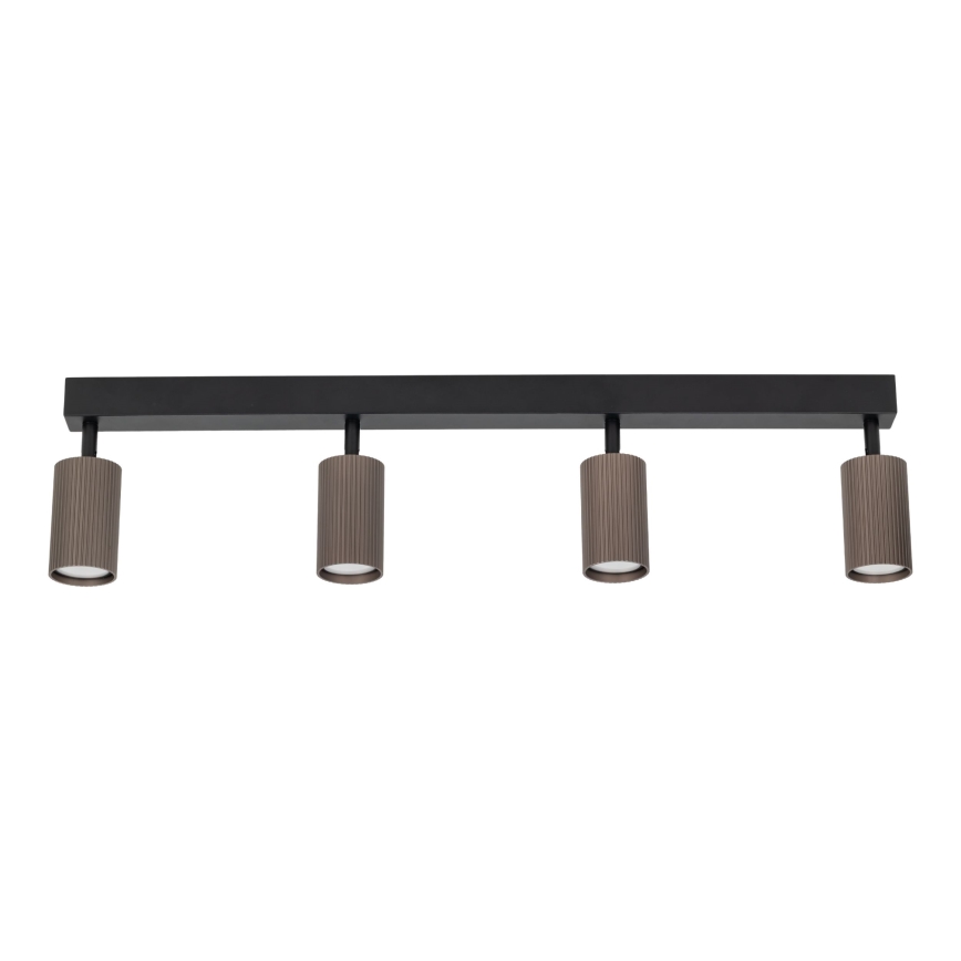 Spot TUNE, 4x GU10/10W/230V, negru/maro