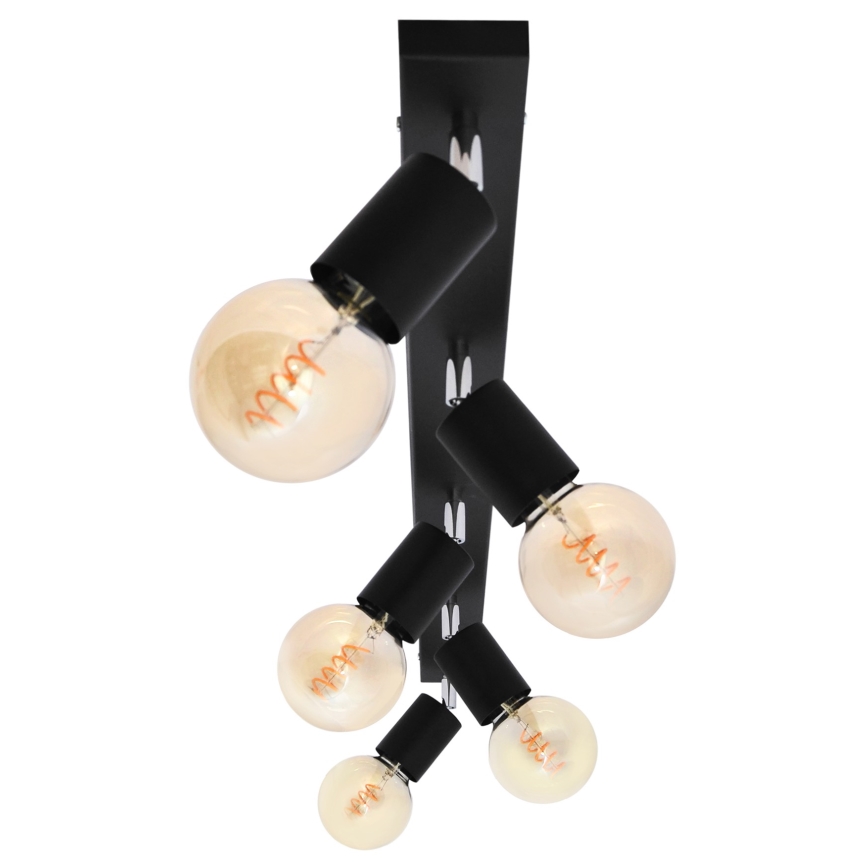 Spot TUNE 5xE27/20W/230V negru