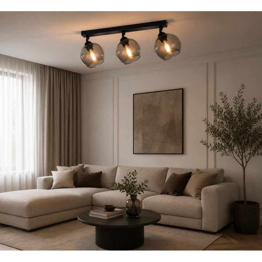 Spot UNO 3xE27/60W/230V negru