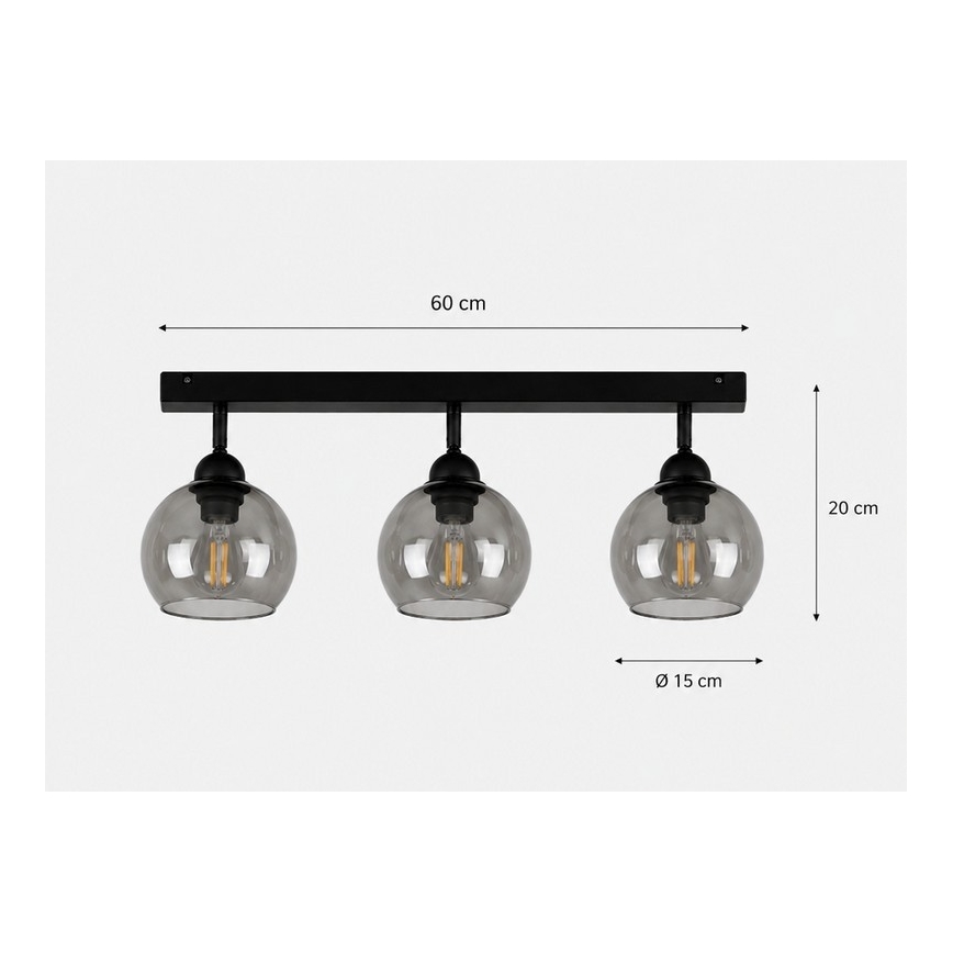 Spot UNO 3xE27/60W/230V negru