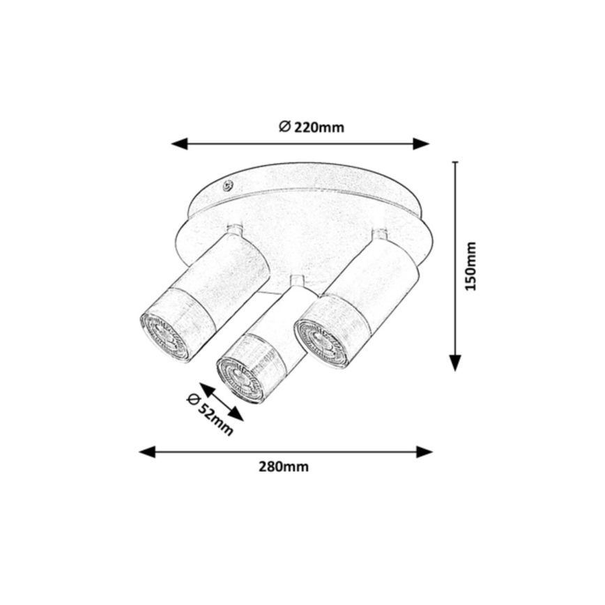 Spot ZIRCON 3xGU10/5W/230V Rabalux