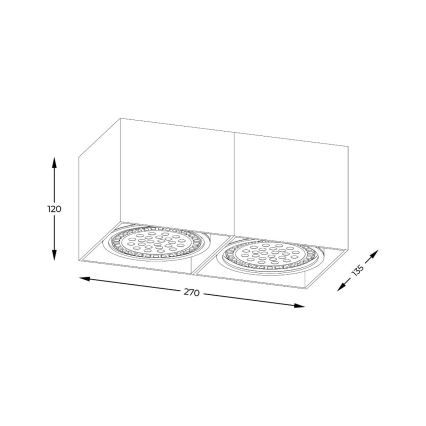 Spot Zuma Line 2xGU10-ES111/15W/230V negru
