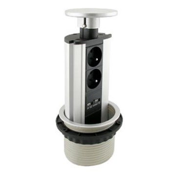 Stâlp conectabil cu prize pentru blat 2x230V + 2x USB