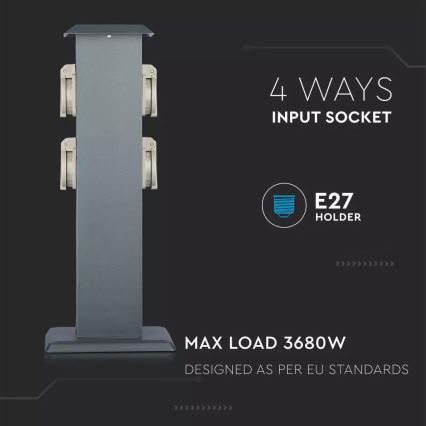 Stâlp de exterior cu prize 4Z 230V IP44