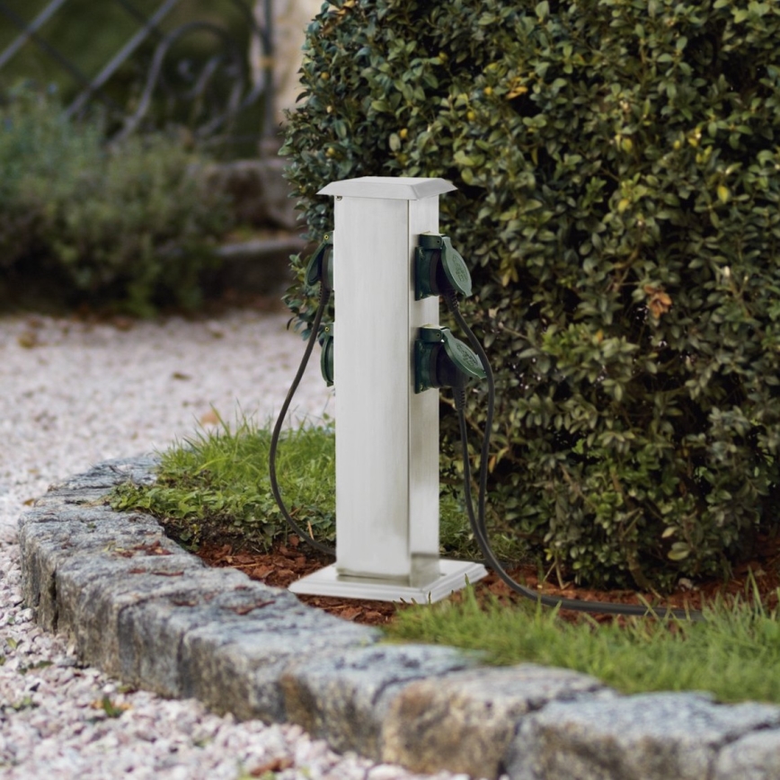 Stâlp de exterior cu prize PARK 4 verde IP44 Eglo