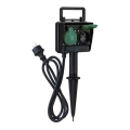 Stâlp de grădină cu prize IP44 + cablu de cauciuc 1,5 m