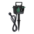 Stâlp de grădină cu prize IP44 + cablu de cauciuc 1,5 m