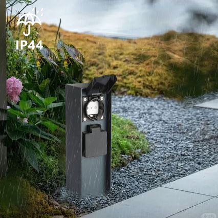 Stâlp de prize de exterior Brilagi PILLAR 2Z 230V IP44 antracit