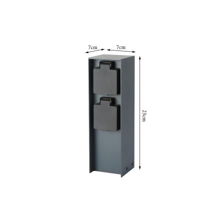 Stâlp de prize de exterior Brilagi PILLAR 2Z 230V IP44 antracit