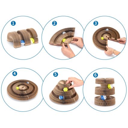 Stâlp de zgâriat pentru pisici Nobleza 3 în 1 maro