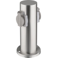Stâlp exterior cu prize 2x 230V IP44 crom mat rotund