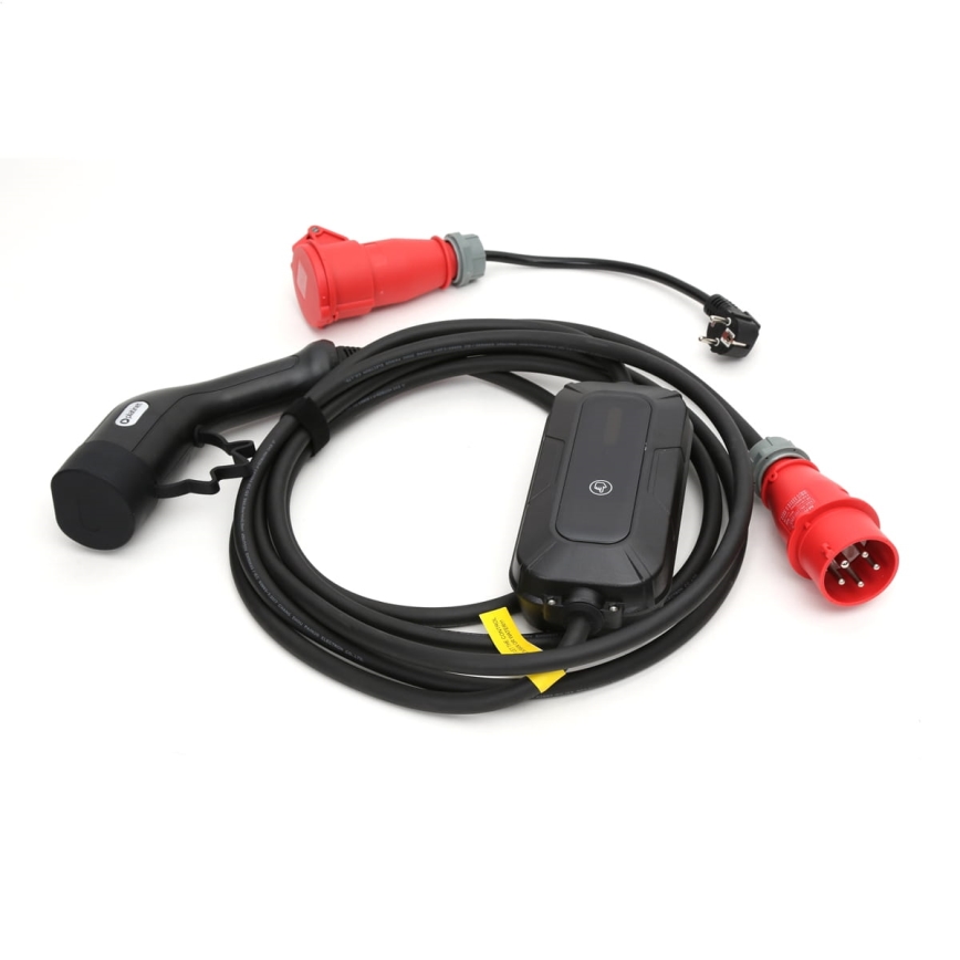 Stație de încărcare portabilă pentru vehicule electrice EV/PHEV AC Tip 2 16A/400V 22kW IP55 5m + adaptor 230V 3,7kW + husă