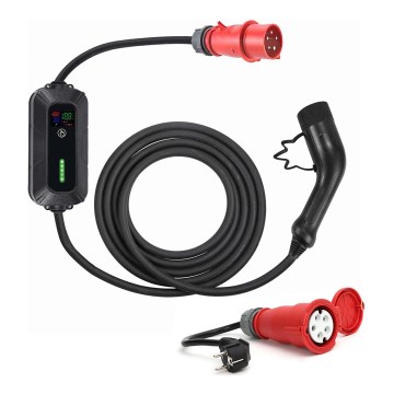 Stație de încărcare portabilă pentru vehicule electrice EV/PHEV, AC, conector Type 2, 32 A/400 V, 22 kW, IP55, cablu 5 m + adaptor 230 V 3,7 kW + husă