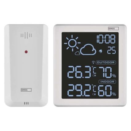 Stație meteo 5V 2xAAA + 2xAAA albă