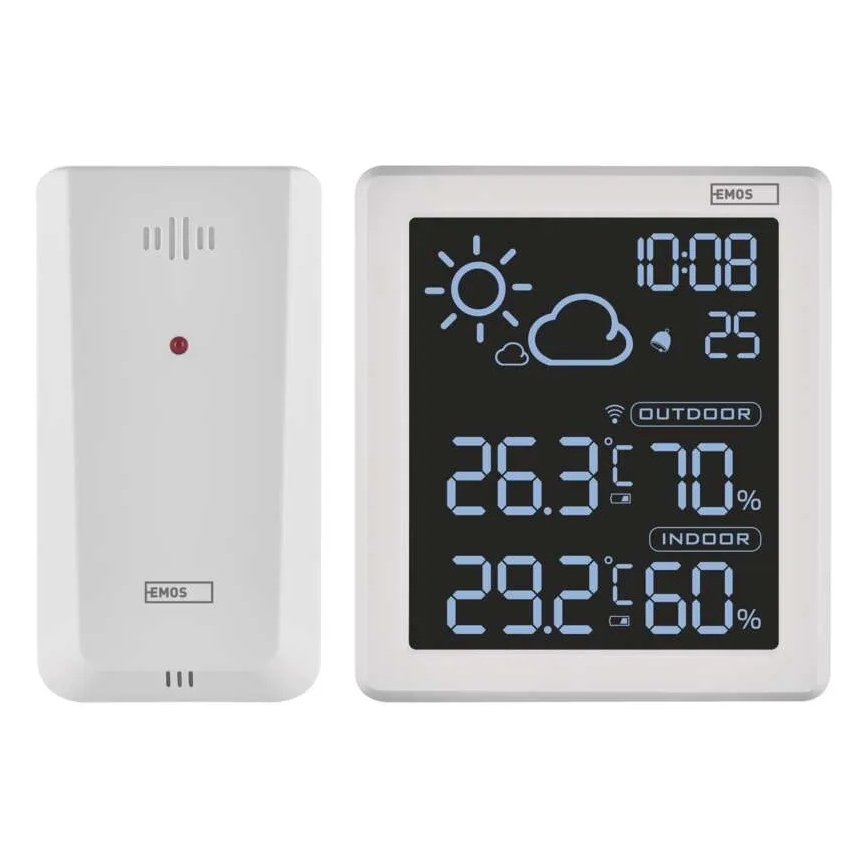 Stație meteo 5V 2xAAA + 2xAAA albă