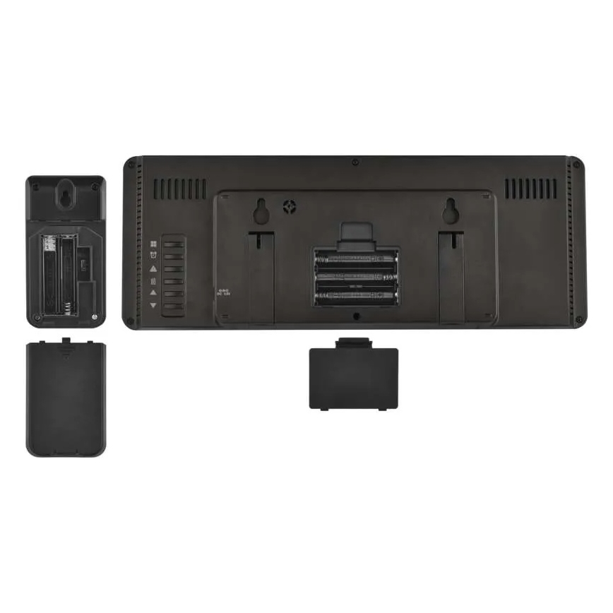 Stație meteo cu afișaj LCD color și alarmă, 5V, 3xAAA + 2xAA, negru