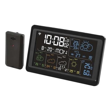 Stație meteo cu ecran LCD GoSmart 230V/3xAAA + 2×AAA Wi-Fi Tuya neagră
