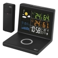 Stație meteo cu încărcare fără fir 5V, 2xAA + 2xAAA, negru