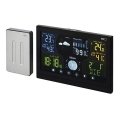 Stație meteo fără fir cu deșteptător 3xAAA/5V + 2xAAA negru