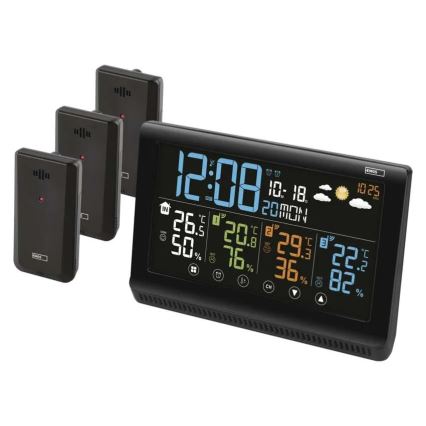 Stație meteo fără fir cu trei senzori 5V/3xAAA + 2xAAA