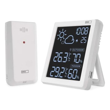 Stație meteo neagră, 5V, 2x AAA + 2x AAA