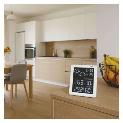 Stație meteo neagră, 5V, 2x AAA + 2x AAA