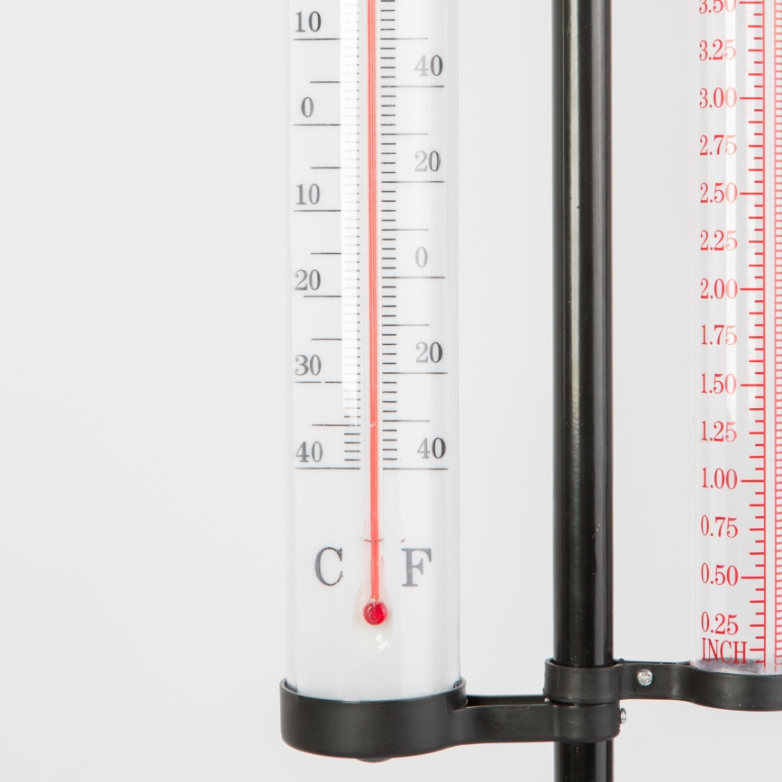 Stație meteorologică de grădină 3 în 1, 145 cm, neagră