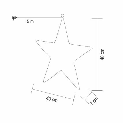Stea decorativă LED pentru Crăciun, 45 cm, 320 LED, 230 V, alb cald