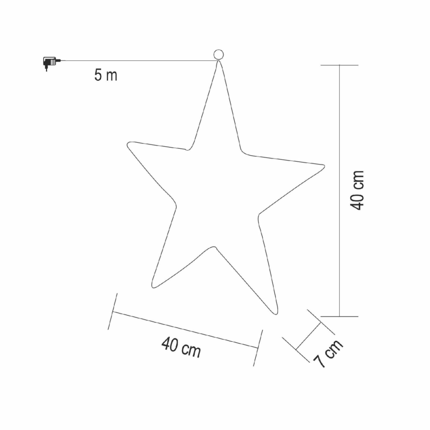 Stea decorativă LED pentru Crăciun, 45 cm, 320 LED, 230 V, alb cald