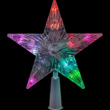 Stea LED RGB de Crăciun pentru pom 10xLED/2xAA 15cm