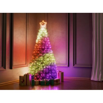 Stea LED RGB dimabilă de Crăciun Twinkly TREE TOPPER 76xLED USB Wi-Fi